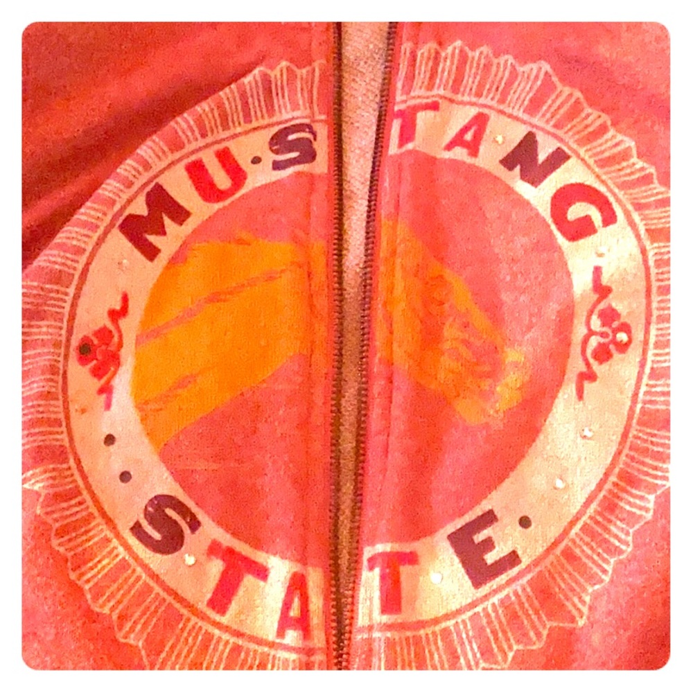 Mustang state pink hoodie